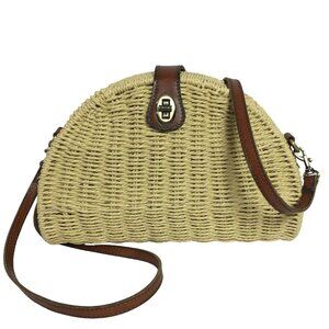 Patricia Nash Straw Bag Crossbody Bonella Dome Rattan Style Clutch